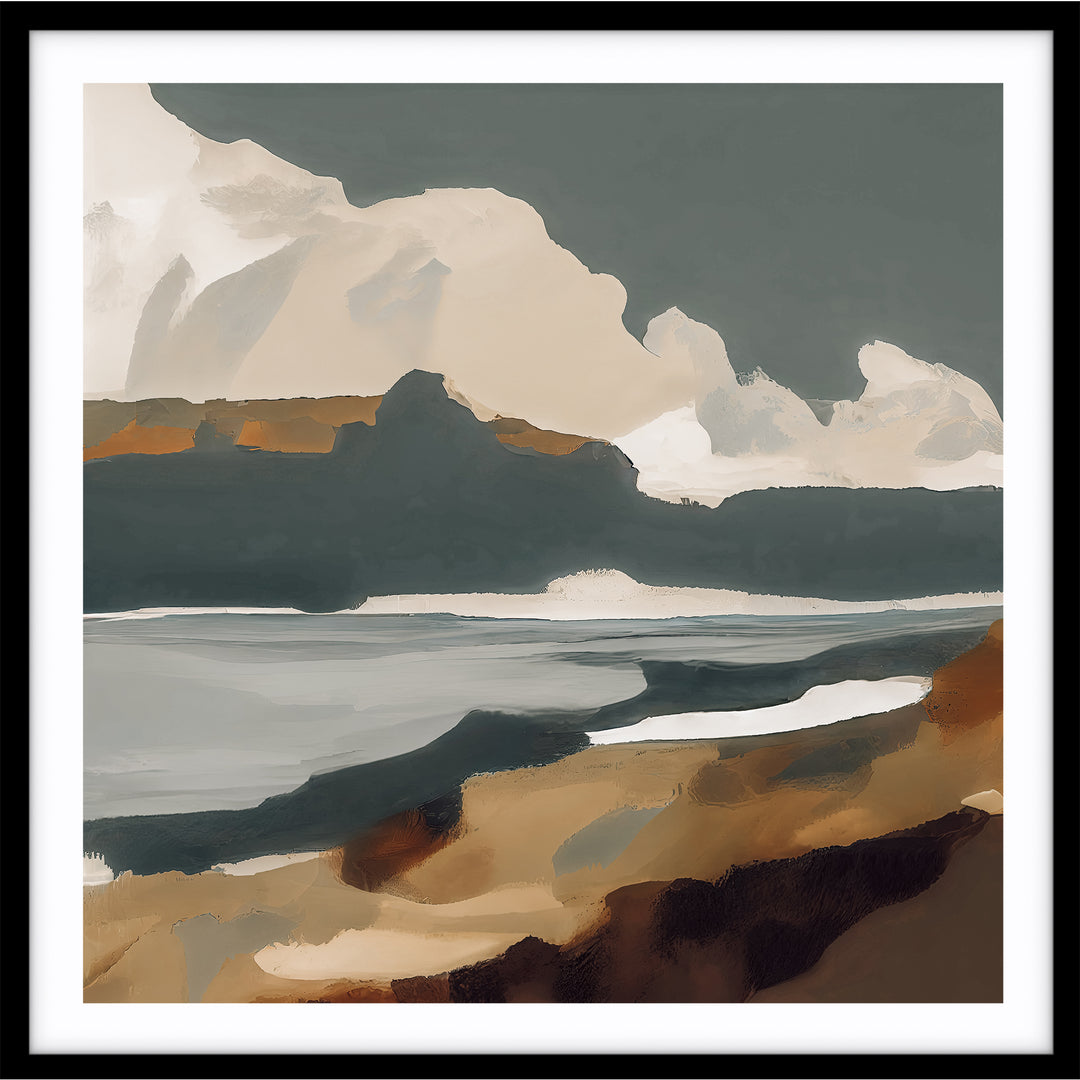 WINTER SKY 50x50cm BLACK SQUARE FRAME WITH BORDER