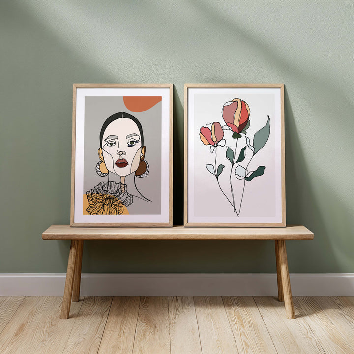 Set of 2 - Mia I & Coloured Rose I