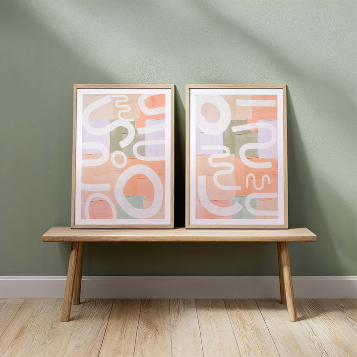 Set of 2 -Désirée I & II - Pastel