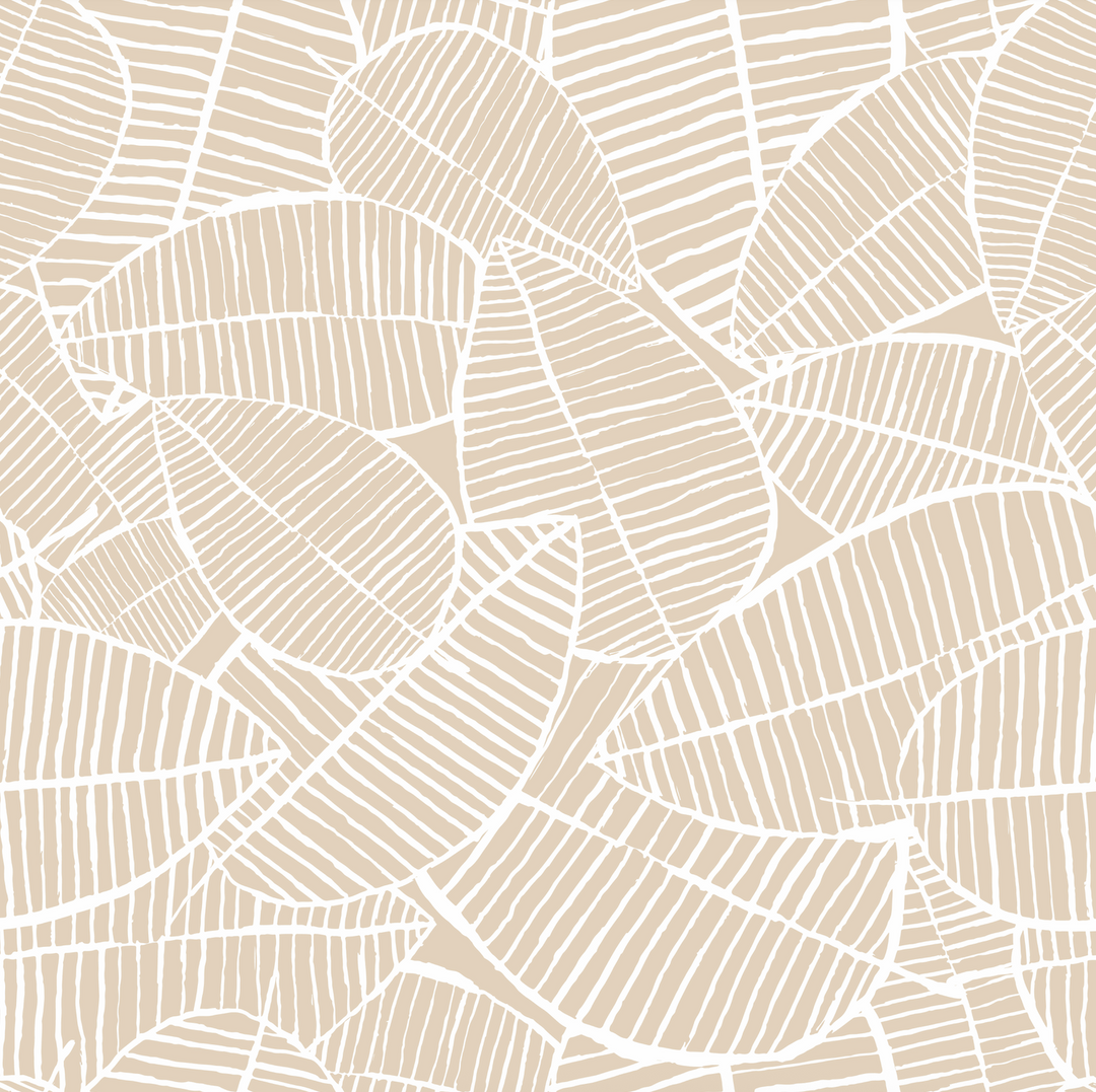Neutral Leaf Designer Wallpaper