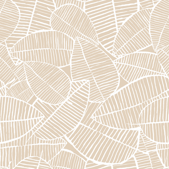 Neutral Leaf Designer Wallpaper