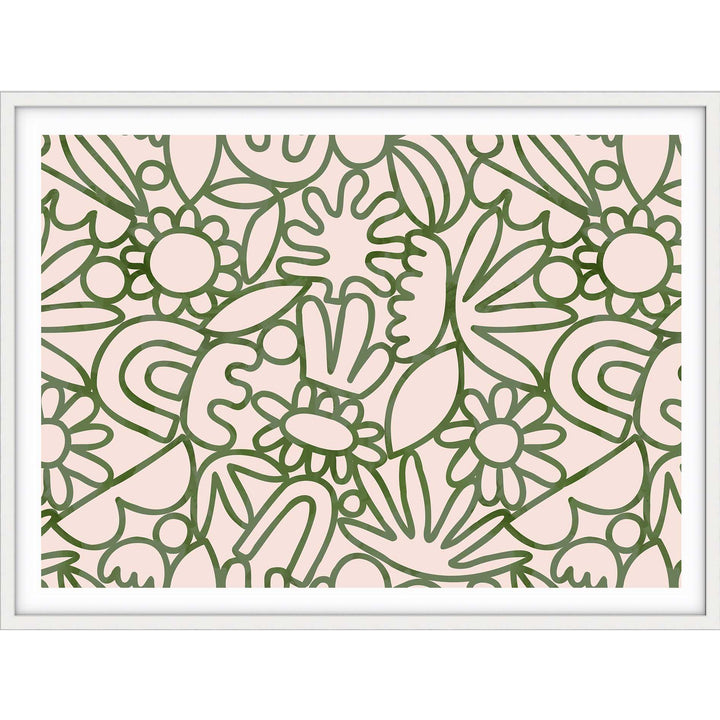 Green Watercolour Flowers