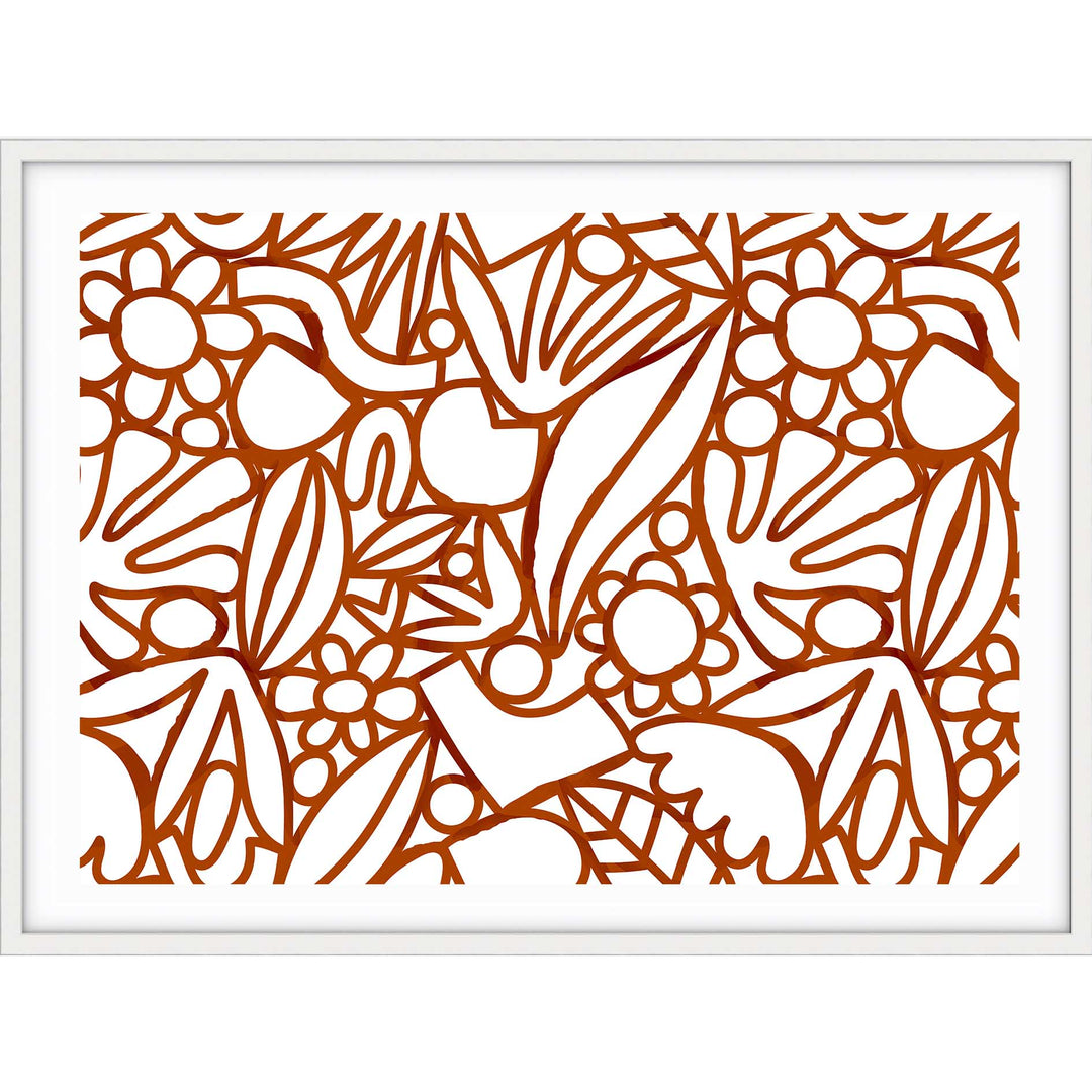 Rust Watercolour Flowers