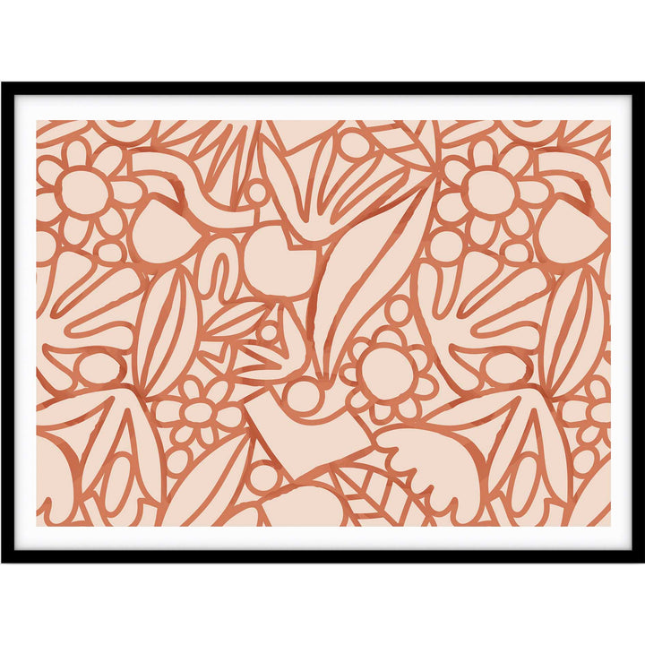 Orange Watercolour Flowers