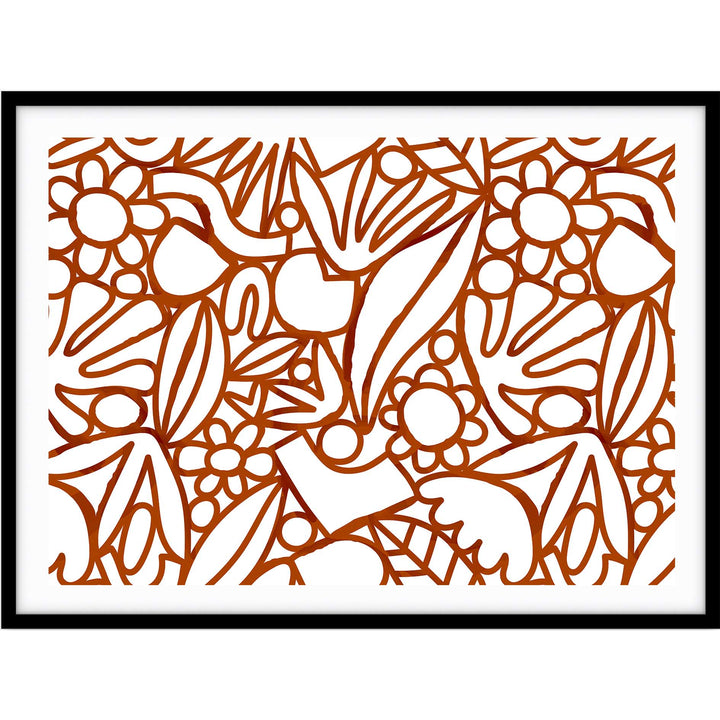 Rust Watercolour Flowers