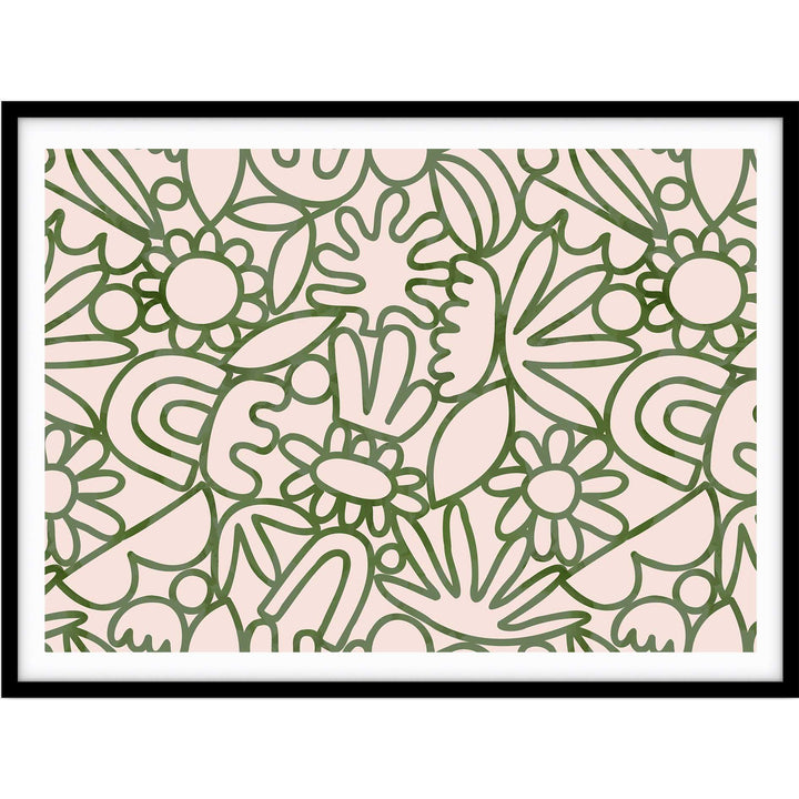 Green Watercolour Flowers