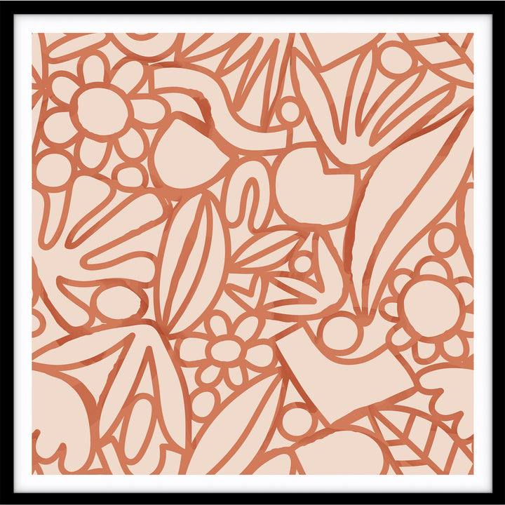 Orange Watercolour Flowers - SQUARE