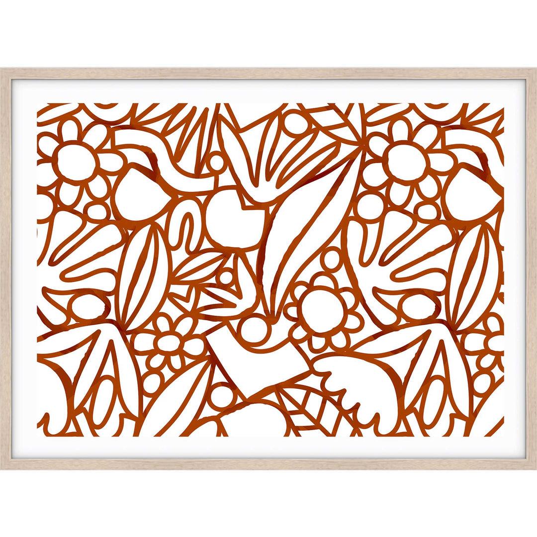 Rust Watercolour Flowers