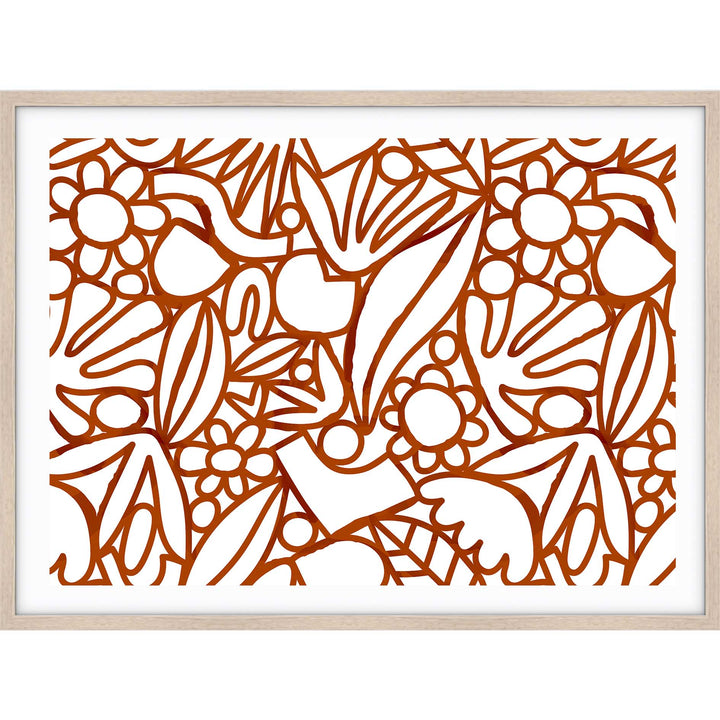 Rust Watercolour Flowers