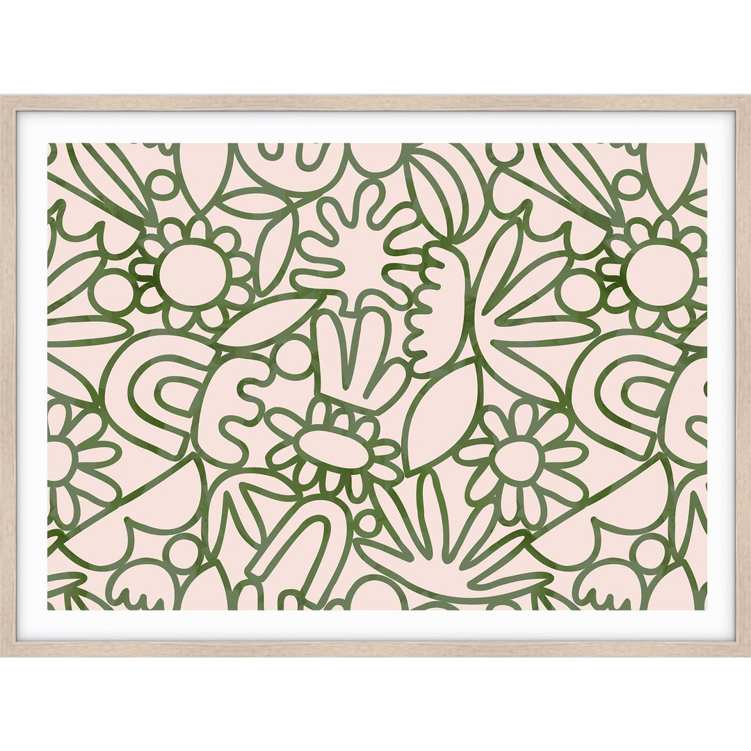 Green Watercolour Flowers