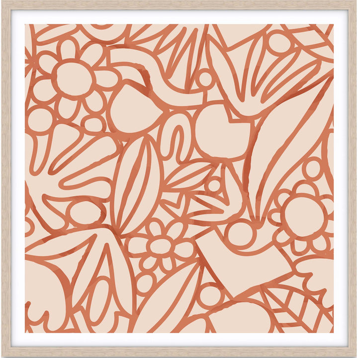 Orange Watercolour Flowers - SQUARE