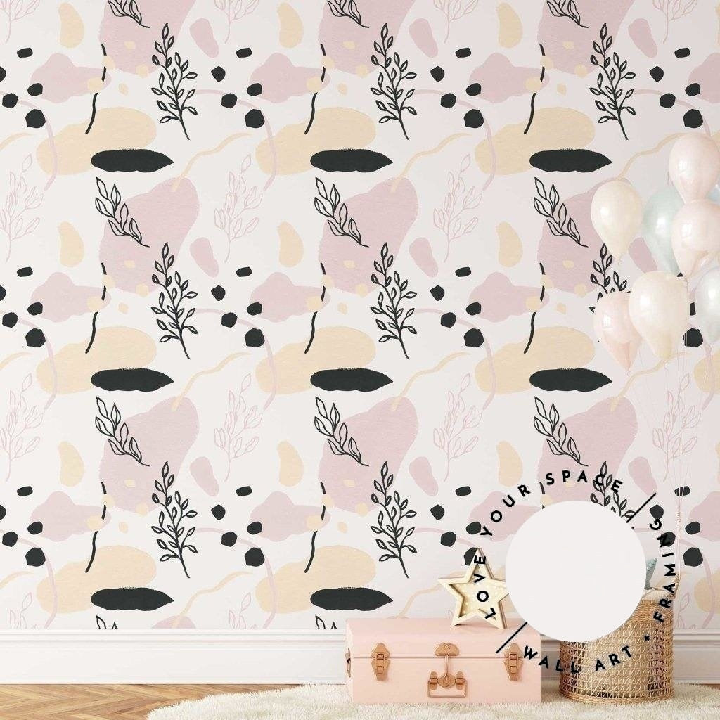 Painted Flowers Designer Wallpaper - Love Your Space