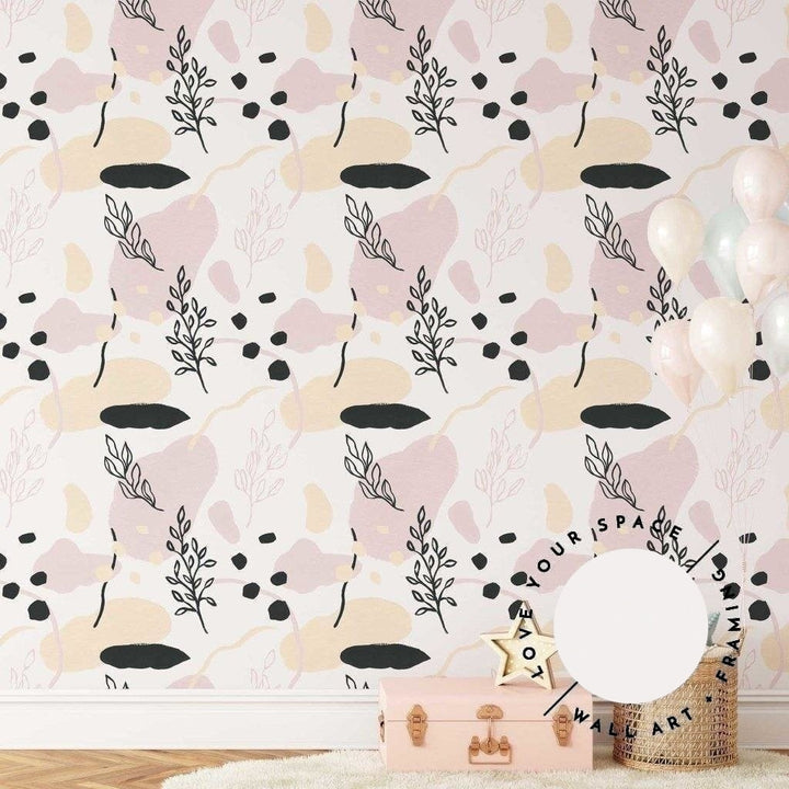 Painted Flowers Designer Wallpaper - Love Your Space