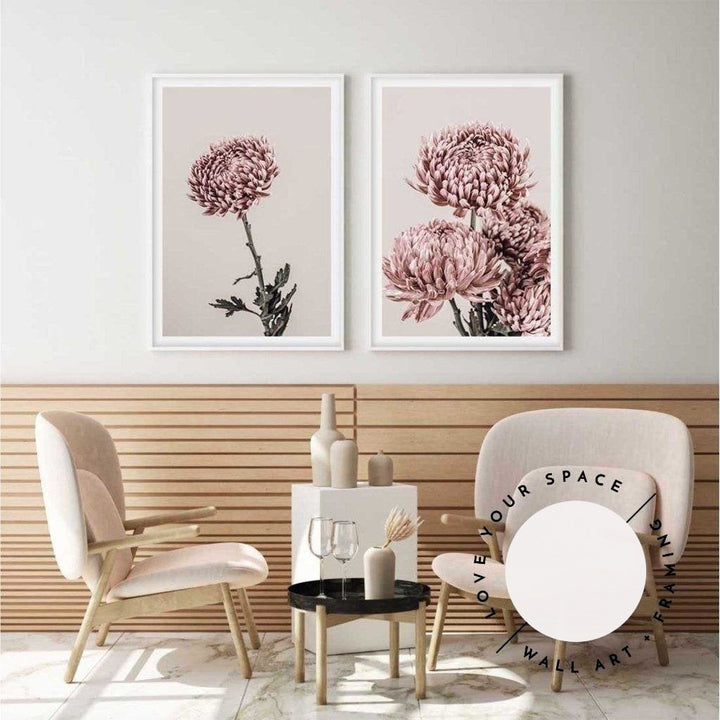 Set of 2 - Vintage Chrysanthemum I & II - Love Your Space