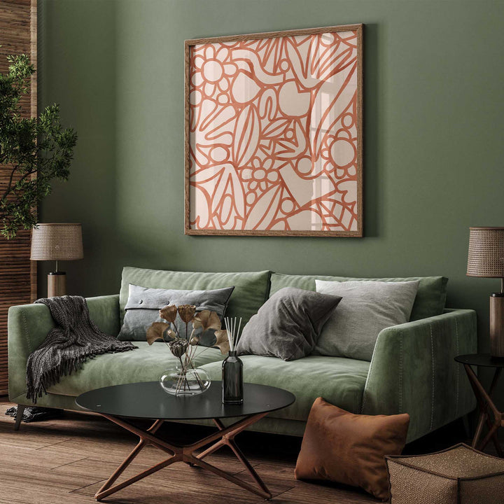 Orange Watercolour Flowers - SQUARE