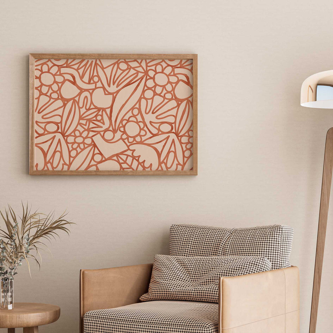 Orange Watercolour Flowers