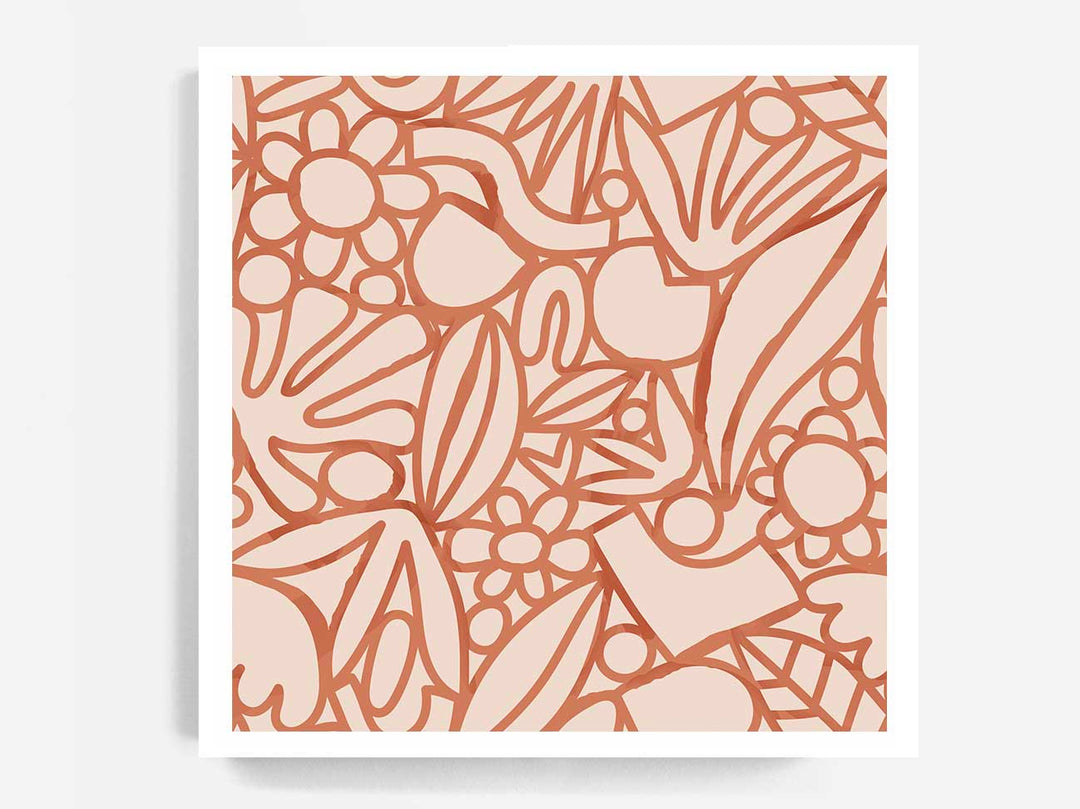 Orange Watercolour Flowers - SQUARE