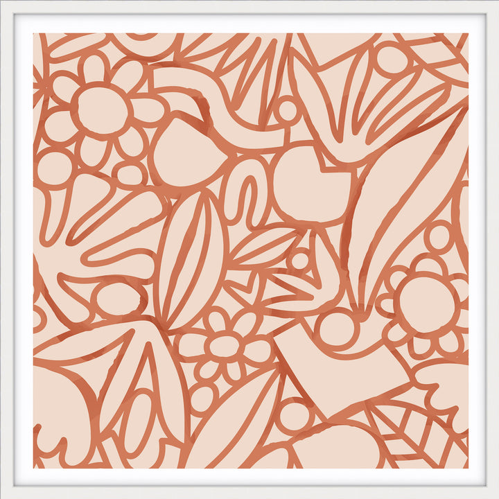 Orange Watercolour Flowers - SQUARE